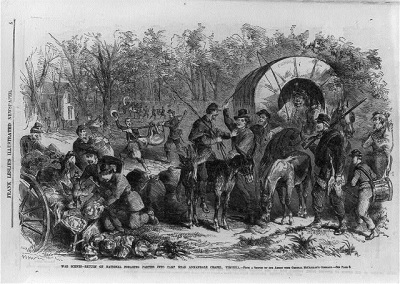 "The Foraging Party at the Annandale Chapel" by Frank Leslie's Illustrated Newspaper